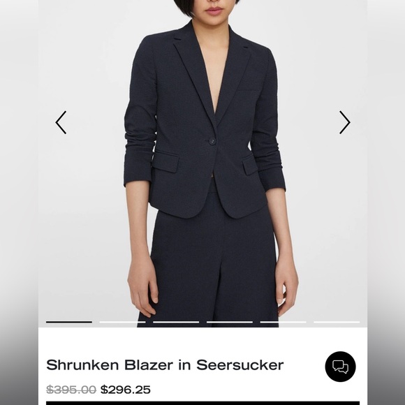 Theory Shrunken Blazer in Seersucker - Picture 2 of 13